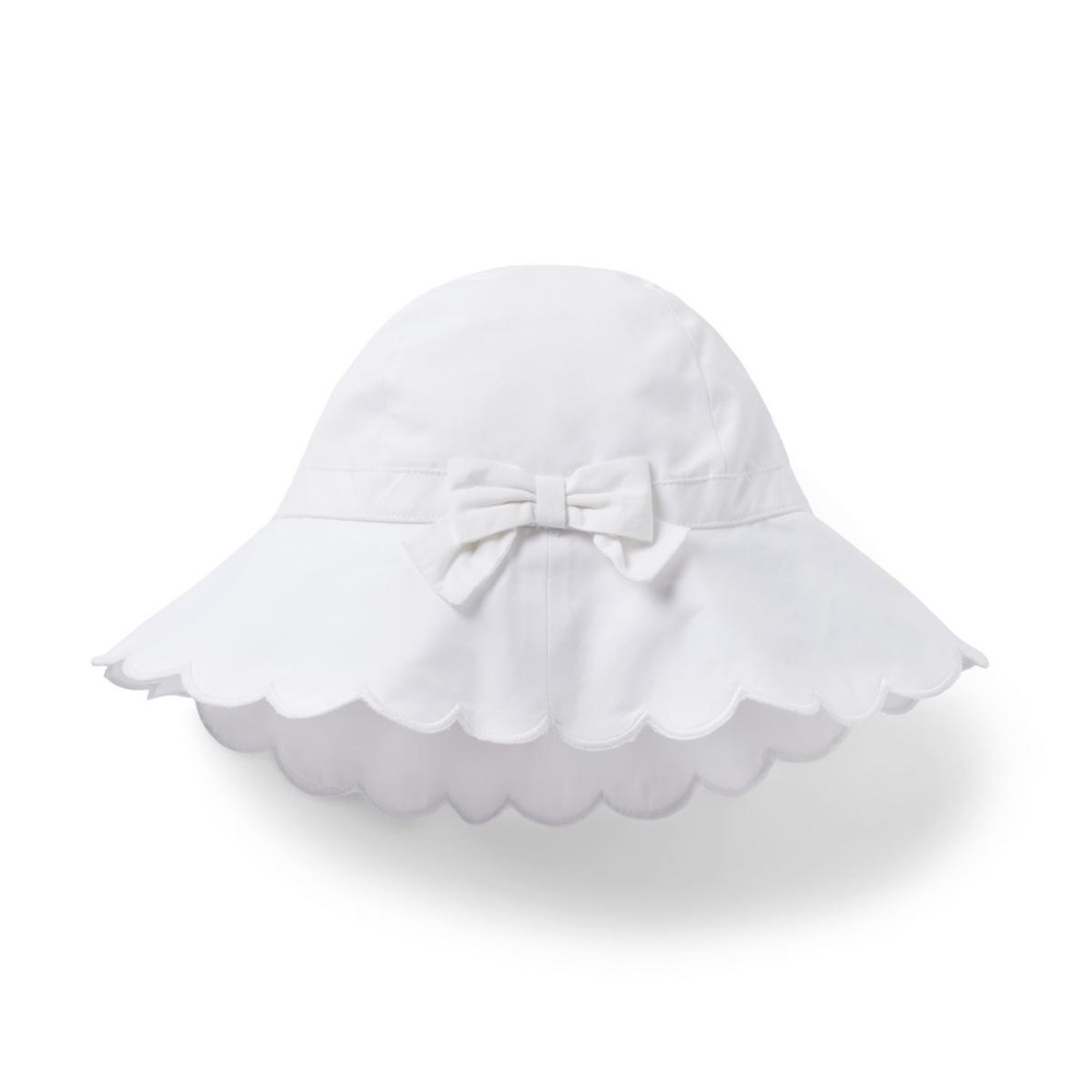 Janie & Jack Baby Scalloped Bow Sun Hat